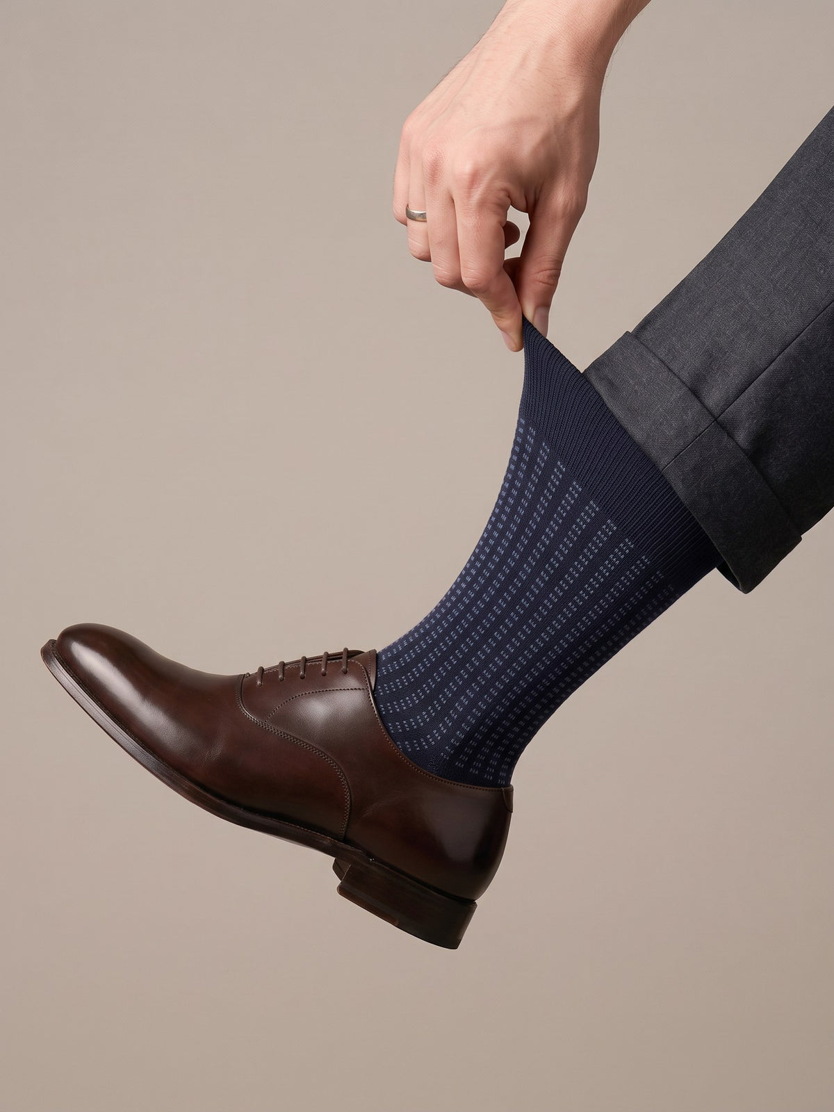 Jacquard Dress Sock — Navy